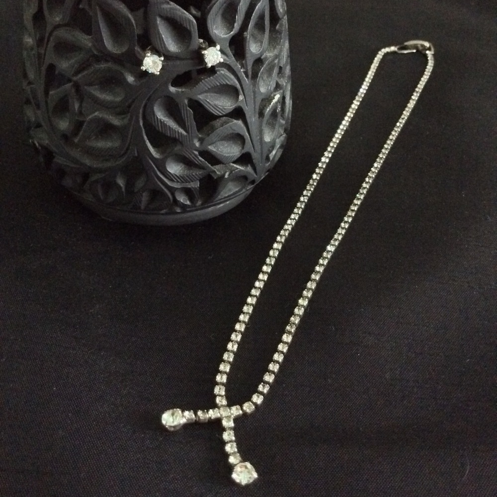 2-pc CZ Necklace + Earrings Set